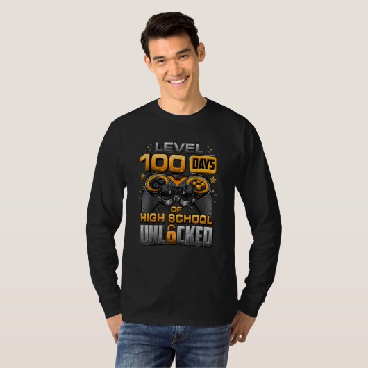 100 Days Of School High School Level Unlocked Vide T-Shirt (Vorne ganz)