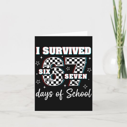 100 Days Of School I Survived 67 Days Of School Te Karte (Vorderseite)