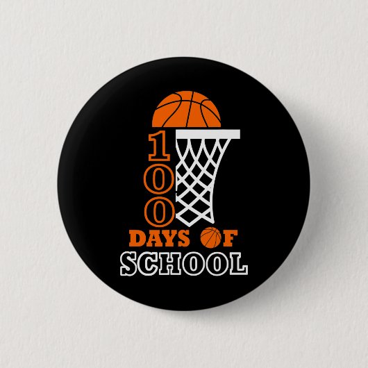 100 Days of School Kids Basketball 100th day Button (Vorderseite)
