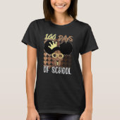 100 Days Of School Kids Girl Black African America T-Shirt (Vorderseite)
