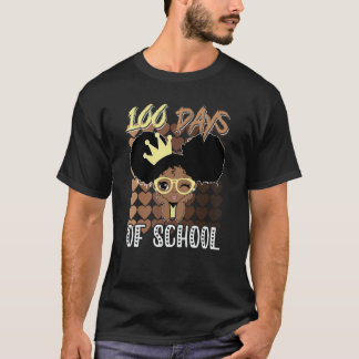 100 Days Of School Kids Girl Black African America T-Shirt