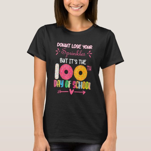 100 Days Of School Kindergarten Donut For Students T-Shirt (Vorderseite)