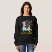 100 Days Of School Kindergarten No Prob Llama Teac Sweatshirt (Vorne ganz)