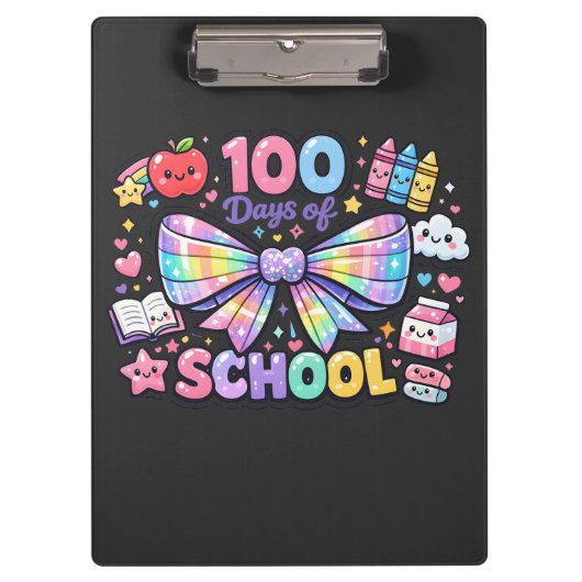 100 Days Of School  Klemmbrett (Vorderseite)