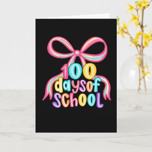100 Days of School Leopard Bow Pencil Karte (Gelbe Blume)