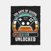 100 Days Of School Level Unlocked Funny Gamers Boy Fleecedecke (Vorderseite)