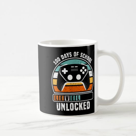 100 Days Of School Level Unlocked Funny Gamers Boy Kaffeetasse (Rechts)