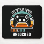100 Days Of School Level Unlocked Funny Gamers Boy Mousepad (Vorne)