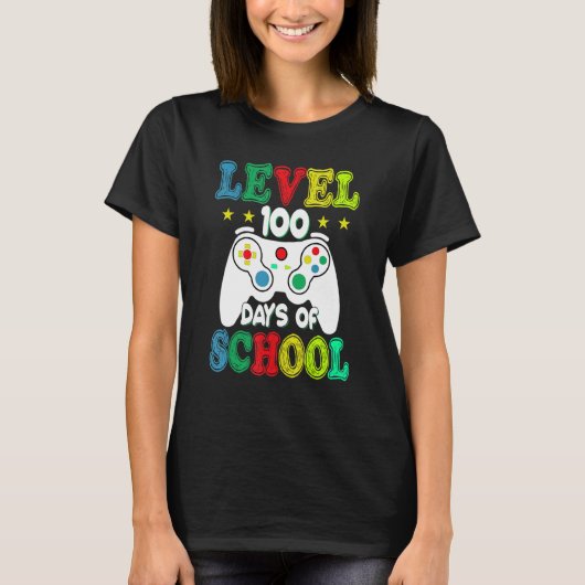 100 Days of School Level Unlocked Video Games Game T-Shirt (Vorderseite)