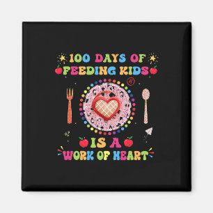 100 Days of School Lunch Lady zum Mittagessen Lady Magnet