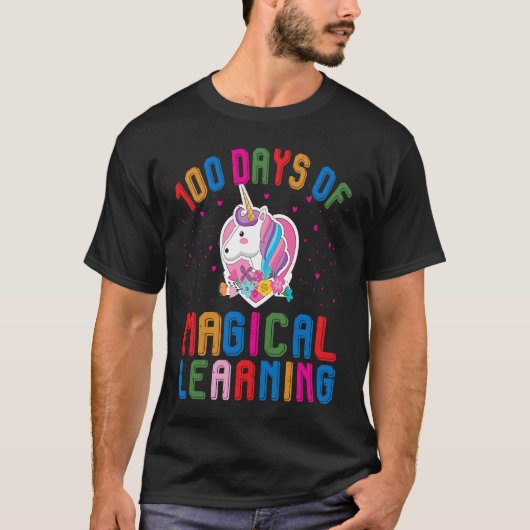 100 Days Of School Magical Learning Teacher Studen T-Shirt (Vorderseite)