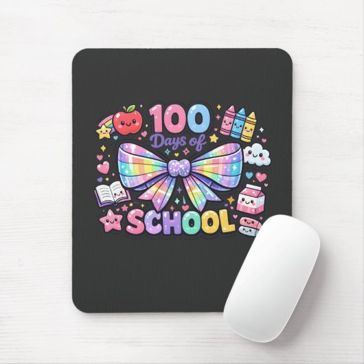 100 Days Of School  Mousepad (Mit Mouse)