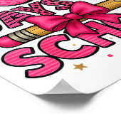 100 Days Of School Nk Coquette Bow Girls 100th Day Poster (Ecke)