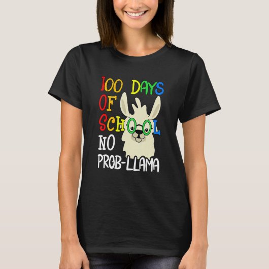 100 Days Of School No Prob Llama 100th Day School  T-Shirt (Vorderseite)