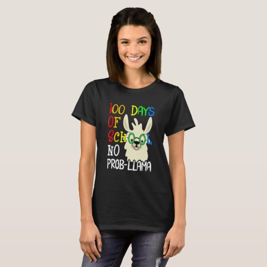 100 Days Of School No Prob Llama 100th Day School  T-Shirt (Vorne ganz)