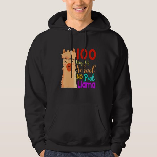 100 Days Of School No Prob Llama Costume Kids Gift Hoodie (Vorderseite)
