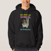 100 Days Of School No Prob Llama Cute 100th Day Te Hoodie (Vorderseite)
