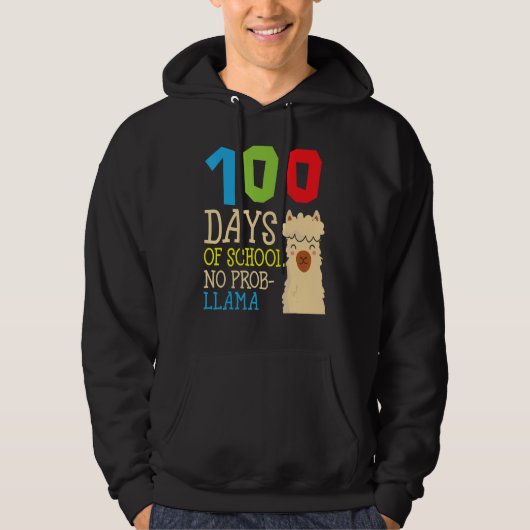 100 Days Of School No Prob-llama Cute Alpaca Stude Hoodie (Vorderseite)