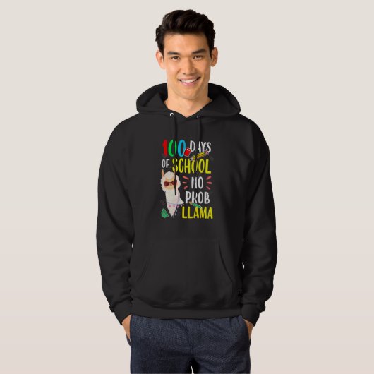 100 Days Of School No Prob Llama Funny Llama Sayin Hoodie (Vorne ganz)