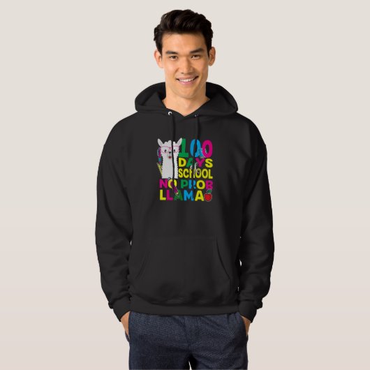 100 Days Of School No Prob-llama Llama Teacher And Hoodie (Vorne ganz)