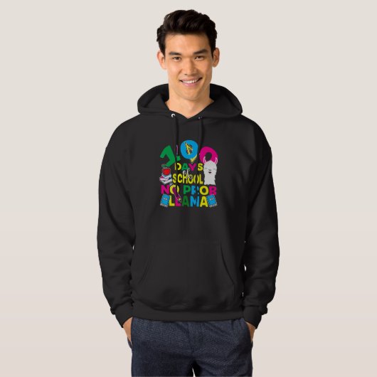 100 Days Of School No Prob-llama Llama Teacher And Hoodie (Vorne ganz)