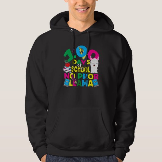 100 Days Of School No Prob-llama Llama Teacher And Hoodie (Vorderseite)