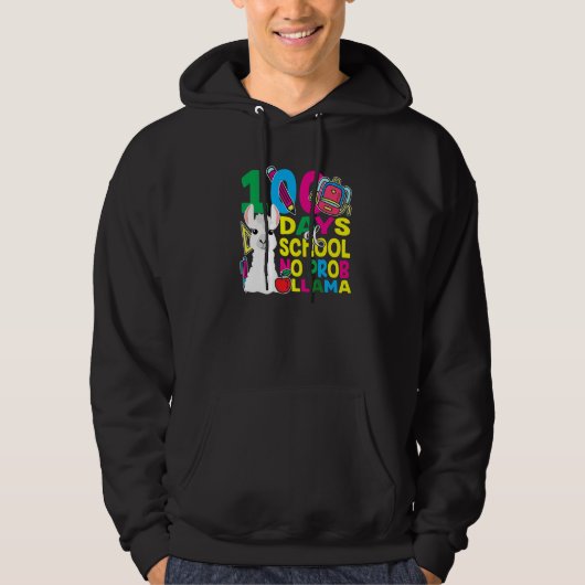 100 Days Of School No Prob llama Llama Teacher And Hoodie (Vorderseite)