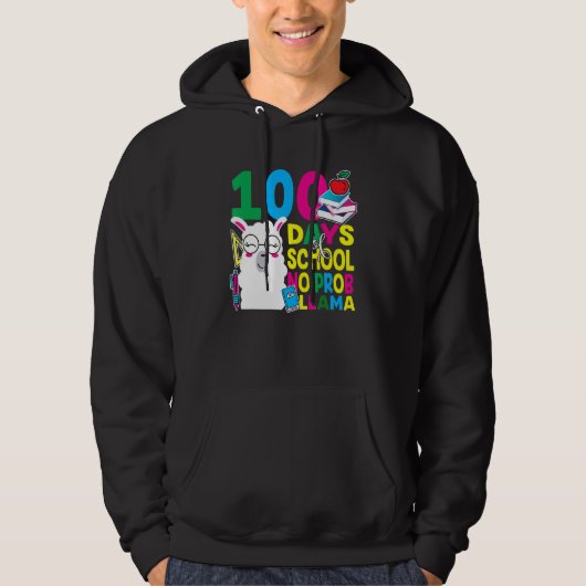 100 Days Of School No Prob-llama Llama Teacher And Hoodie (Vorderseite)