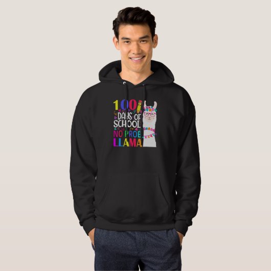 100 Days Of School No Prob llama Llama Teacher And Hoodie (Vorne ganz)
