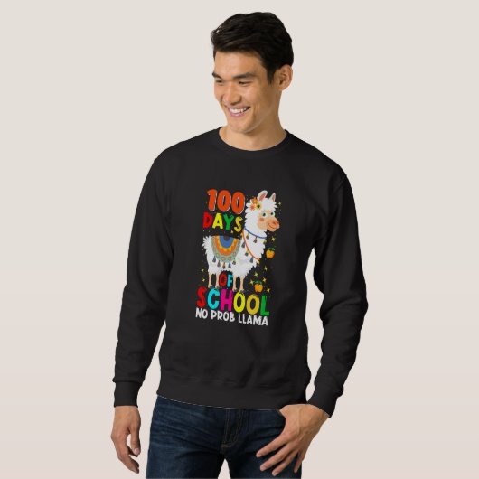 100 Days Of School No Prob-llama Llama Teacher And Sweatshirt (Vorne ganz)