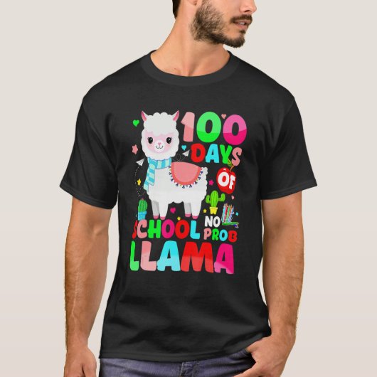 100 Days Of School No Prob Llama Llama Teacher And T-Shirt (Vorderseite)