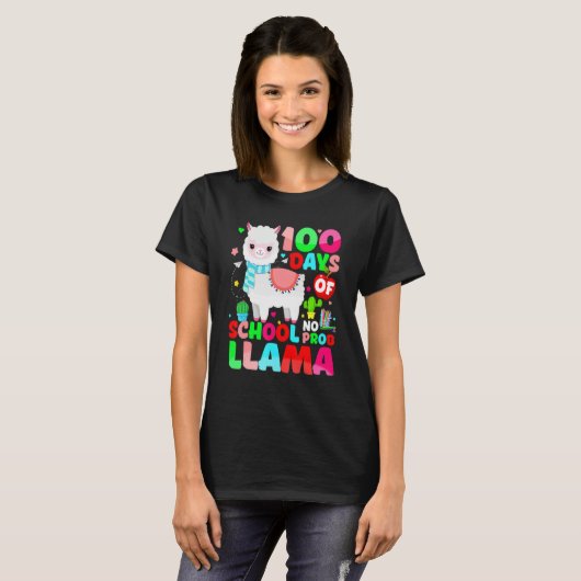100 Days Of School No Prob Llama Llama Teacher And T-Shirt (Vorne ganz)