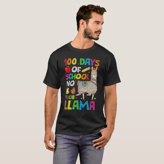 100 Days Of School No Prob-llama Llama Teacher And T-Shirt (Vorne ganz)