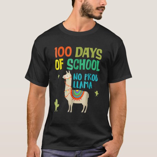 100 Days Of School No Prob LLAMA Shirt 2023 For Bo (Vorderseite)