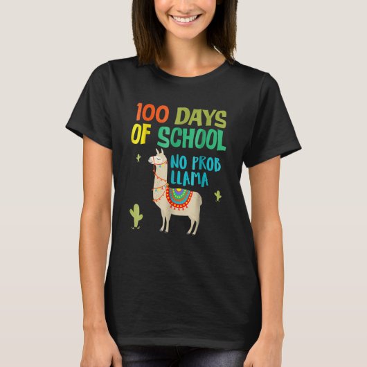 100 Days Of School No Prob LLAMA Shirt 2023 For Bo (Vorderseite)