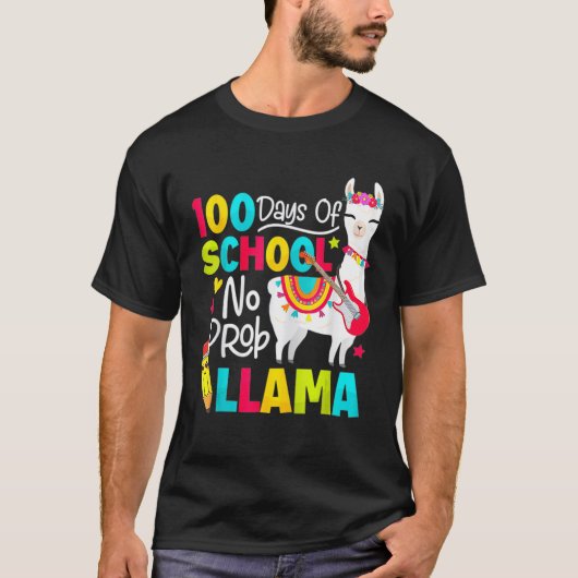 100 days of school no prob llama T-Shirt (Vorderseite)