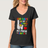 100 Days Of School No Prob Llama Teacher 100th Day T-Shirt (Vorderseite)