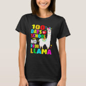 100 Days Of School No Problem Llama Girl 100th Day T-Shirt (Vorderseite)