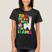 100 Days Of School No Problem Llama Girl 100th Day T-Shirt (Vorderseite)