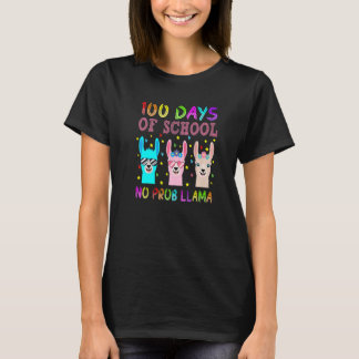 100 Days of School No Probllama 100th Day Teacher T-Shirt