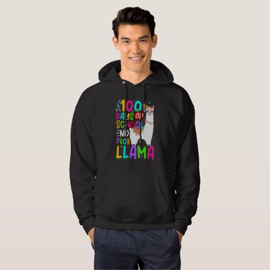 100 Days of School No Probllama Cute Llama 100th D Hoodie (Vorne ganz)