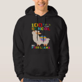 100 Days of School No Probllama Llama 100th Day Sm Hoodie (Vorderseite)