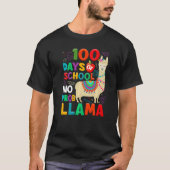100 Days of School No Probllama Llama 100th Day Te T-Shirt (Vorderseite)