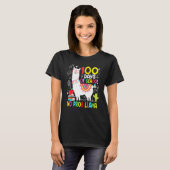 100 Days Of School No Probllama Llama 100th Day Te T-Shirt (Vorne ganz)