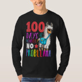 100 Days Of School No Probllama Llama Happy 100th T-Shirt (Vorderseite)