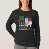 100 Days Of School No Probllama Llama Happy 100th T-Shirt (Vorderseite)