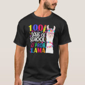 100 Days Of School No Probllama Llama Happy 100th  T-Shirt (Vorderseite)