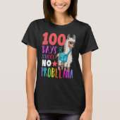 100 Days Of School No Probllama Llama Happy 100th T-Shirt (Vorderseite)