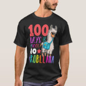100 Days Of School No Probllama Llama Happy 100th T-Shirt (Vorderseite)