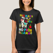 100 Days Of School No Probllama Llama Happy 100th  T-Shirt (Vorderseite)